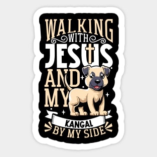 Jesus and dog - Kangal Shepherd Sticker